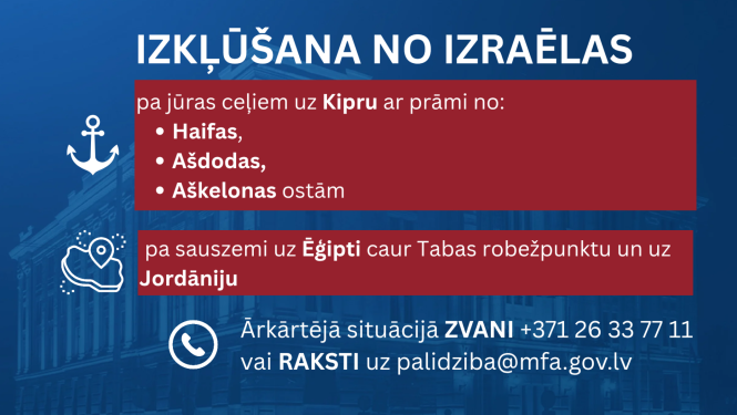 Informācijas kopsavilkums par izkļūšanu no Izraēlas