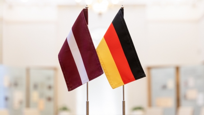 Flags of Latvia and Germany