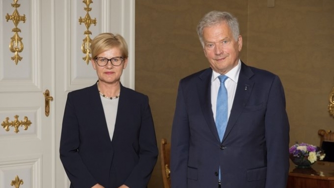 Latvijas vēstniece Dace Treija-Masī iesniedz akreditācijas vēstuli Somijas prezidentam 