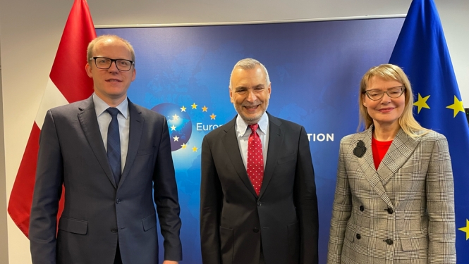 A.	Pelšs Briselē apspriež turpmāku atbalstu Ukrainai un sadarbību ar starptautiskajiem partneriem