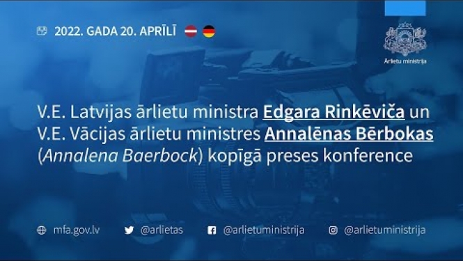 Tiešraide: Latvijas un Vācijas ārlietu ministru kopīgā preses konference