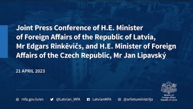 The joint press conference of the Foreign Ministers of Latvia and Czech Republic