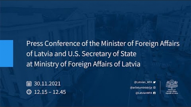 A joint press conference of the Latvian Minister of Foreign Affairs and the US Secretary of State