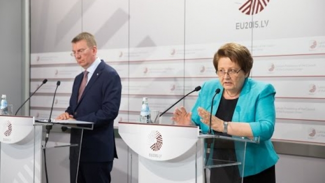 Press conference by Laimdota Straujuma and Edgars Rinkēvičs on Latvian presidency results (ENG)