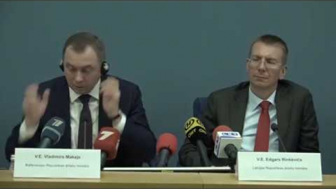Latvijas un Baltkrievijas ārlietu ministru preses konference