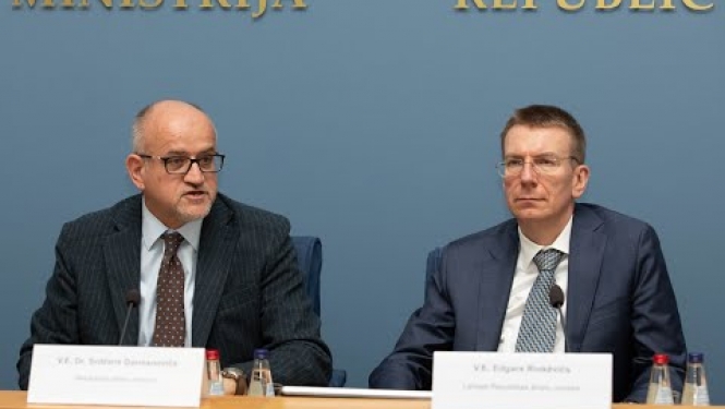 Latvijas un Melnkalnes ārlietu ministru preses konference