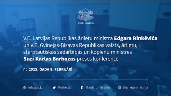 E. Rinkēvičs uzņem Gvinejas-Bisavas ārlietu ministri tās pirmajā vizītē Latvijā