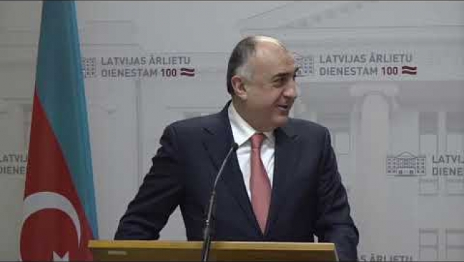 Latvijas un Azerbaidžānas ārlietu ministru kopīgā preses konference