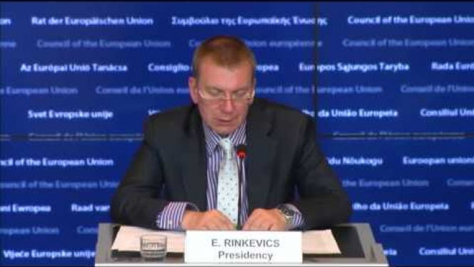 Edgara Rinkēviča preses konference pēc Vispārējo lietu padomes sēdes 23.06.2015