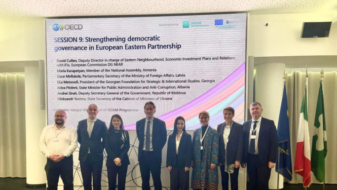 Dace Melbārde Demokrātiju forumā Milāna, 21.10.2024