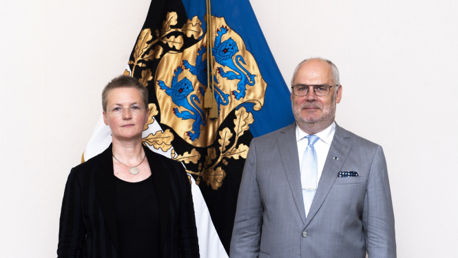 Igaunijas Valsts prezidents Alars Karis šodien akreditēja Latvijas vēstnieci Igaunijā Kristīni Našenieci. 
