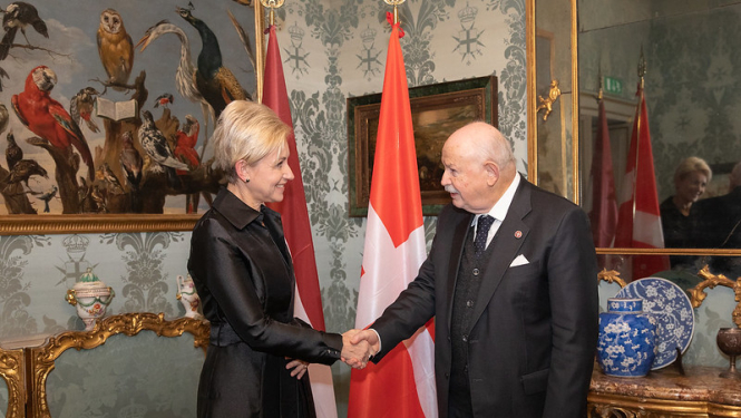 Latvian Ambassador Elita Kuzma presents her credentials to the Prince and Grand Master of the Sovereign Military Hospitaller Order of Malta