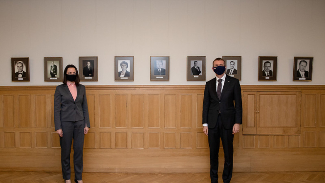 Edgars Rinkēvičs Baltkrievijas opozīcijas līderei apliecina Latvijas nemainīgo atbalstu baltkrievu tautai