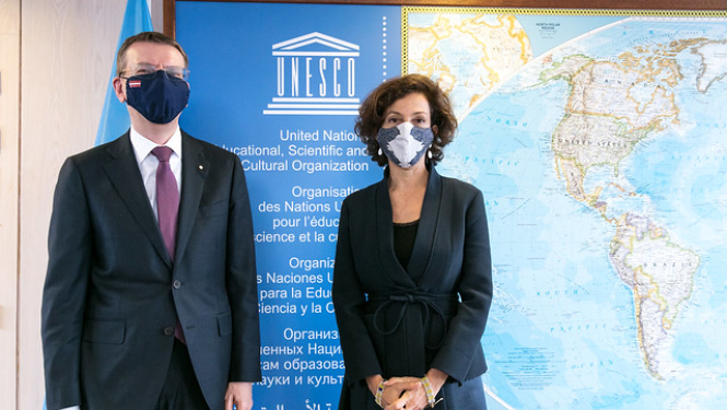 E. Rinkēvičs Parīzē tiekas ar UNESCO ģenerāldirektori