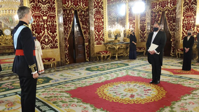 Vēstnieks Māris Klišāns iesniedz akreditācijas vēstuli Spānijas karalim Felipem VI