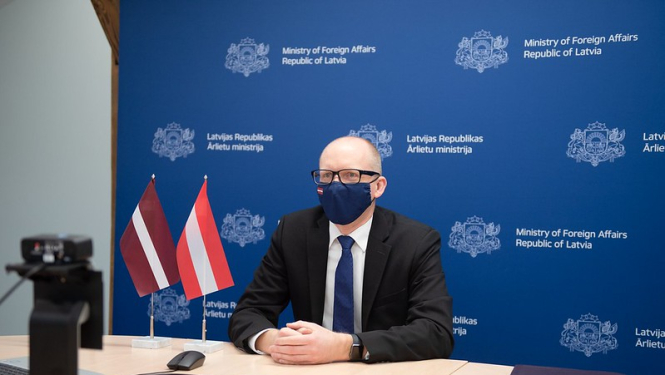 Valsts sekretārs Andris Pelšs tiekas ar jauno Austrijas vēstnieci Latvijā