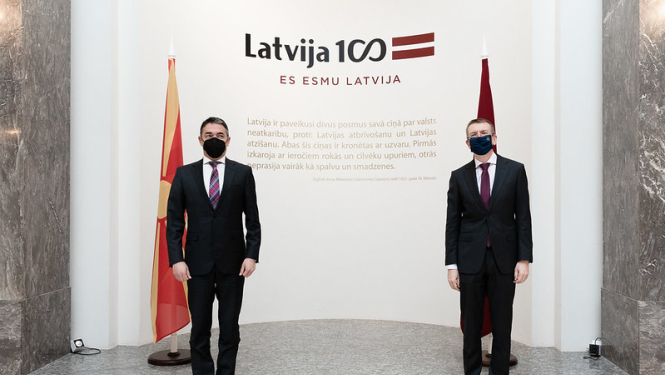 Ārlietu ministrs ar Ziemeļmaķedonijas Republikas premjerministra vietnieku Eiropas lietās pārrunā divpusējo sadarbību un Ziemeļmaķedonijas integrāciju ES