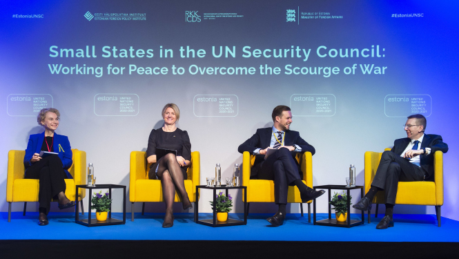 2022. gada 1. aprīlī Tallinā, Igaunijā, ārlietu ministrs Edgars Rinkēvičs piedalījās starptautiskā konferencē “Mazās valstis ANO Drošības padomē