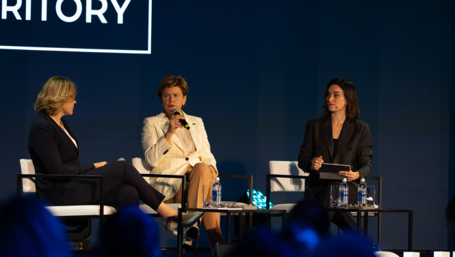 Baiba Braže at the Techritory 2025 forum discussion