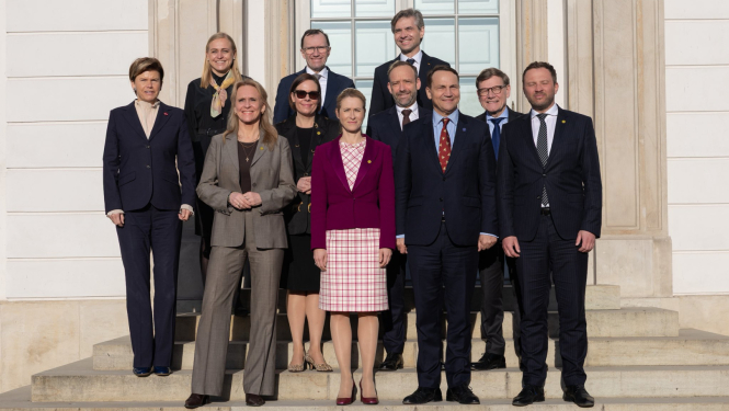 NB8 valstu ārlietu ministru un ES augstās pārstāves K. Kallasas kopbilde