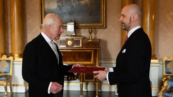 Ambassador Atis Lots submits credentials to King Charles III