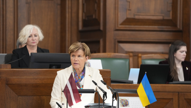 Baiba Braže uzrunā Saeimu