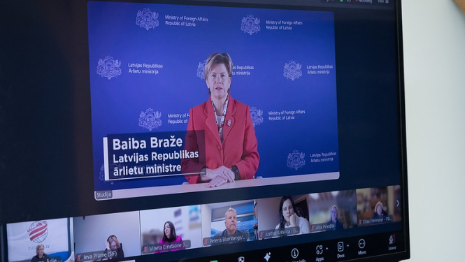 Baiba Braže uzrunā Diasporas konsultatīvās padomes gada noslēdzošās sēdes dalībniekus