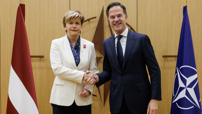 Ārlietu ministre Baiba Braže un NATO ģenerālsekretārs Marks Rute