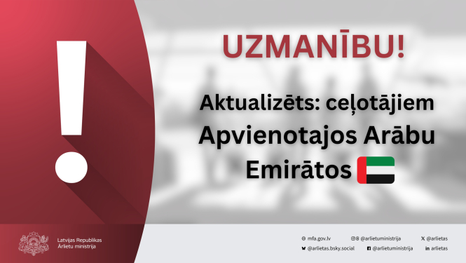 Uzmanību ceļotājiem Apvienotajos Arābu Emirātos