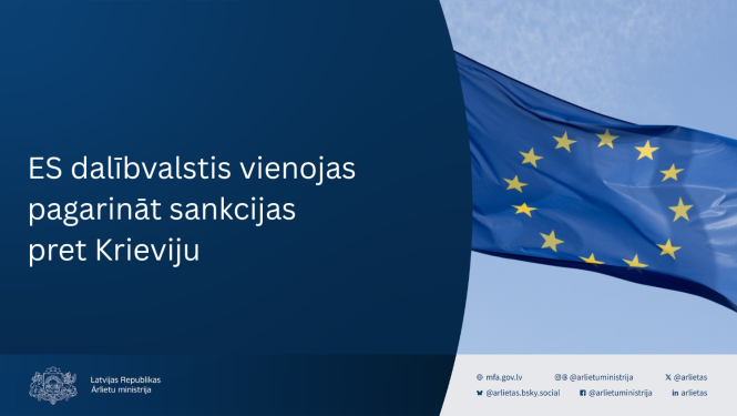 ES dalībvalstis vienojas pagarināt sankcijas pret Krieviju un ES karogs