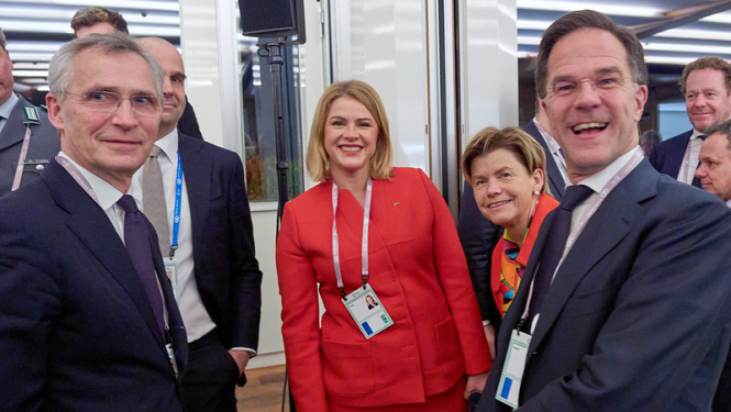 Jens Stoltenberg, Evika Siliņa, Baiba Braže un Mark Rutte