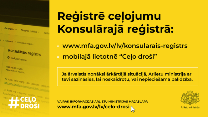 Vizuālis "Reģistrējies Konsulārajā reģistrā"