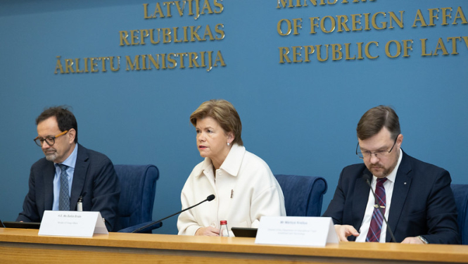 Baiba Braže uzrunā “ES–Mercosur tirdzniecības nolīgums: jautājumi un atbildes” pasākuma dalībniekus