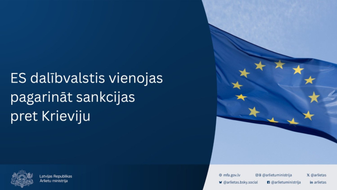 ES dalībvalstis vienojas pagarināt sankcijas pret Krieviju