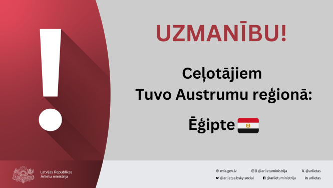 Uzmanību ceļotājiem Ēģiptē