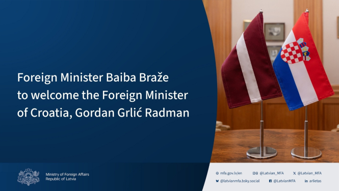 Latvian and Croatian flags