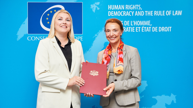 Agnese Vilde iesniedz akreditācijas vēstuli Marija Pejčinović Burić