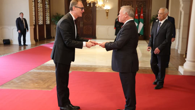 Andris Razāns iesniedz akreditācijas vēstuli Abdullah II bin Al-Hussein