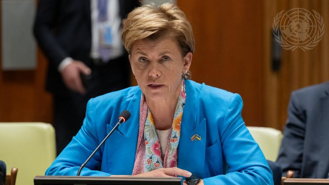 Baiba Braže saka uzrunu ANO ĢA 79. sesijā