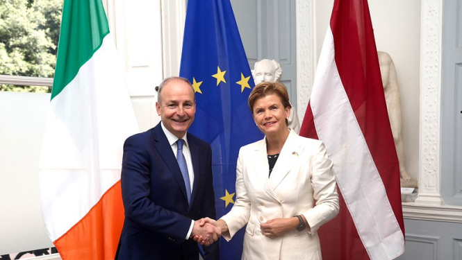 Micheal Martin un Baiba Braže