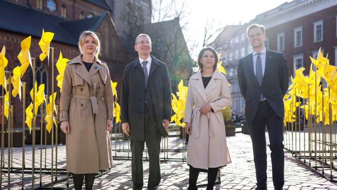 Baltijas valstu un Vācijas ārlietu ministri pauž nelokāmu atbalstu Ukrainai 