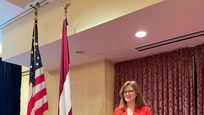 Parlamentārā sekretāre Zanda Kalniņa-Lukaševica Spotlight Latvia biznesa konferencē