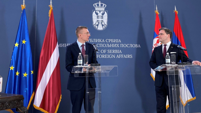 Edgars Rinkēvičs darba vizītē apmeklē Serbijas galvaspilsētu Belgradu