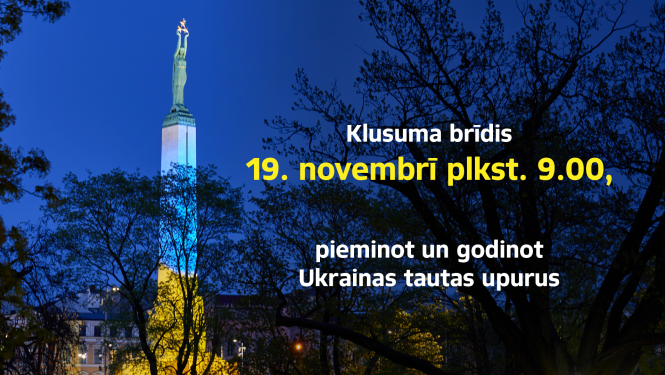 Klusuma brīdis. 2024. gada 19. novembrī plkst. 9.00, godinot Ukrainu