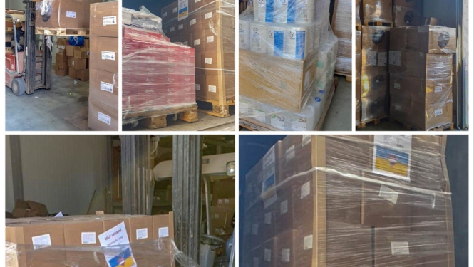 Humānās palīdzības kravas tiek nosūtītas Ukrainai 