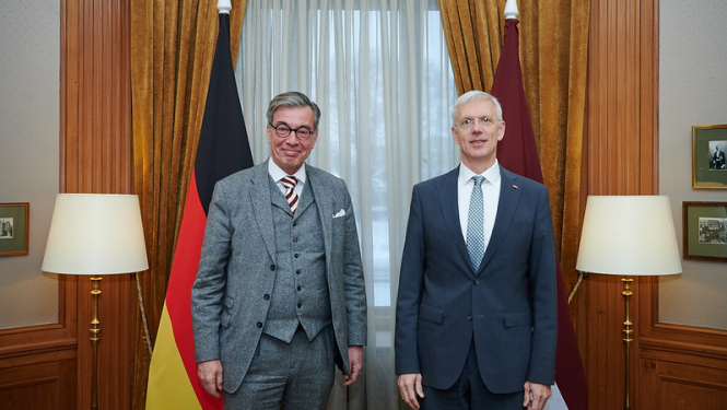 Ārlietu ministrs Krišjānis Kariņš tiekas ar Vācijas vēstnieku Latvijā Kristiānu Heltu (Christian Heldt)