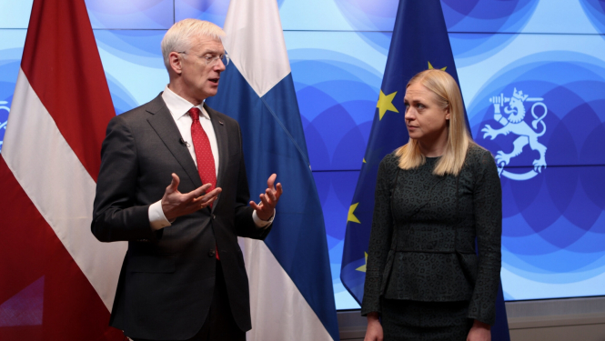 Minister of Foreign Affairs of Latvia, Krišjānis Kariņš, meeting wth Minister of Foreign Affairs of Finland Elina Valtonen