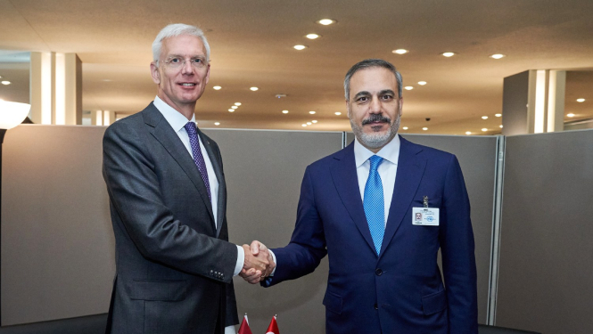 Latvijas ārlietu ministrs Krišjānis Kariņš tiekas ar Turcijas ārlietu ministru Hakanu Fidanu 