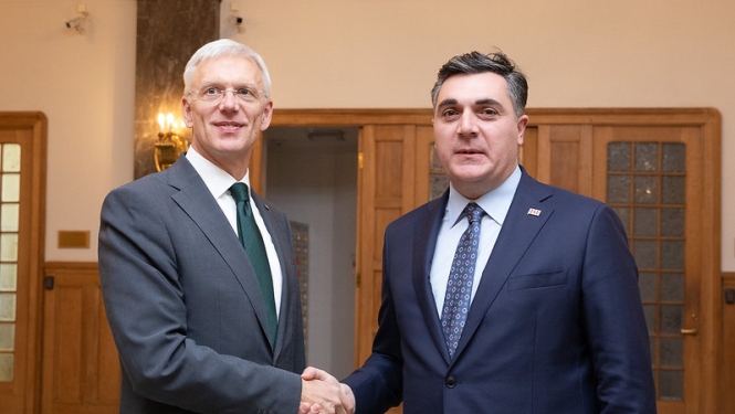 Ārlietu ministrs Krišjānis Kariņš uzņem Gruzijas ārlietu ministru Ilju Darčiašvili