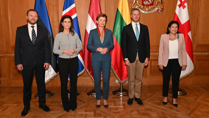 Latvijas, Igaunijas, Islandes un Lietuvas ārlietu ministri un Gruzijas prezidente